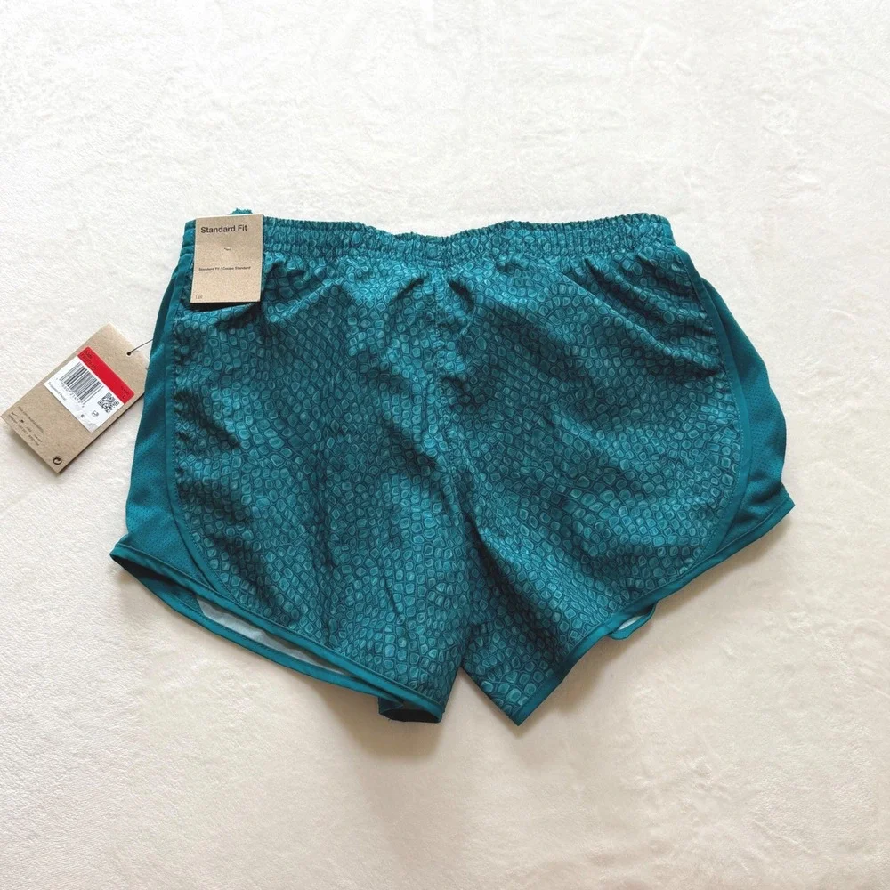 Nike Dri-FIT‎ Running Shorts Kids Large Teal Snakeskin Print FB1078-381